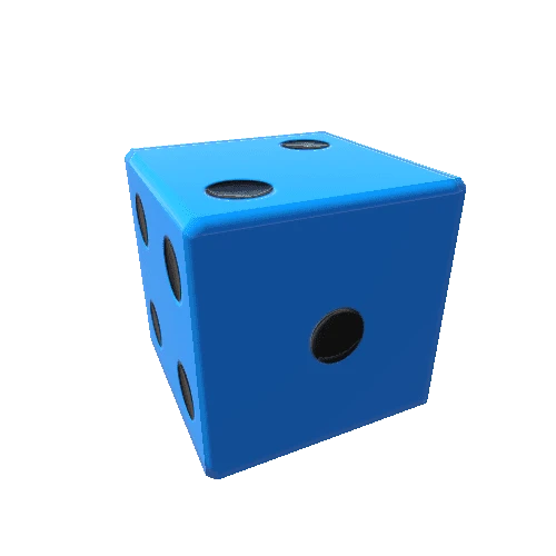 Dice_d6_Plastic Glossy Pure blue